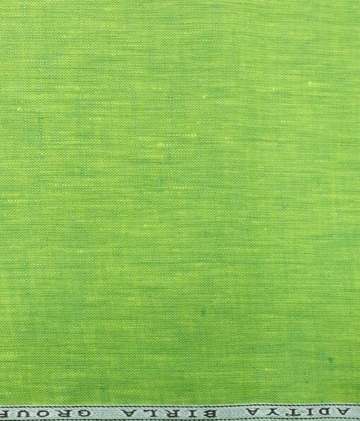 Linen Club Lime Green 100% Pure Linen Kurta Fabric