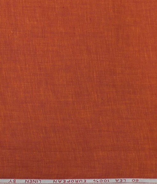 Cadini by Siyaram's Amber Orange 60 LEA 100% Pure Linen Kurta Fabric