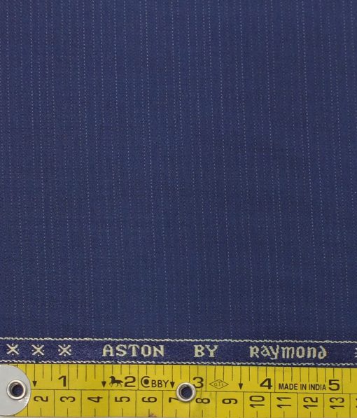 Raymond Men's Bright Royal Blue Self Design Poly Viscose Trouser Fabric (Unstitched - 1.25 Mtr)