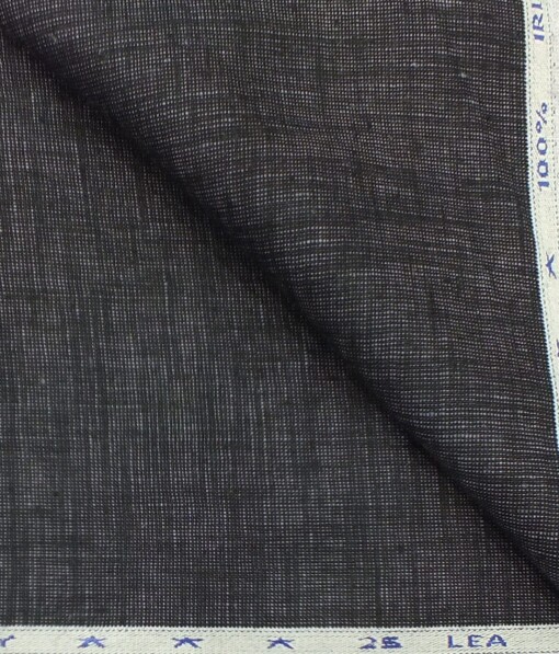 Arvind Dark Purplish Blue 100% Pure Linen 25 LEA Structured Unstitched Trouser Fabric