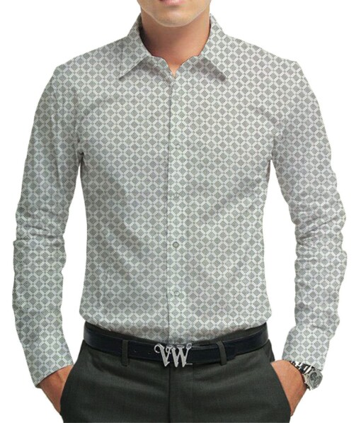 Raymond Worsted Dark Grey Trouser Fabric With Monza White Printed 100% Cotton Shirt Fabric (Unstitched)