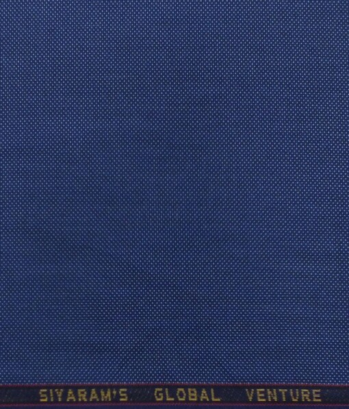 Cadini Italy by Siyaram's Azure Blue Structured Terry Rayon Trouser or 3 Piece Suit Fabric (Unstitched - 1.25 Mtr)