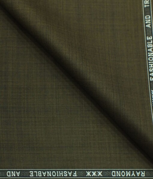 Raymond Dark Coffee Brown Self Design Poly Viscose Trouser or 3 Piece Suit Fabric (Unstitched - 1.25 Mtr)