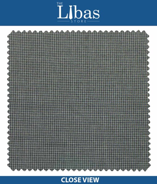 Raymond Medium Grey Houndstooth Weave Poly Viscose Trouser or 3 Piece Suit Fabric (Unstitched - 1.25 Mtr)