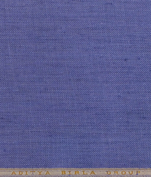 Linen Club Indigo Blue 100% European Linen Structured Unstitched 2 Piece Suit or Safari Suit Fabric (3 M)