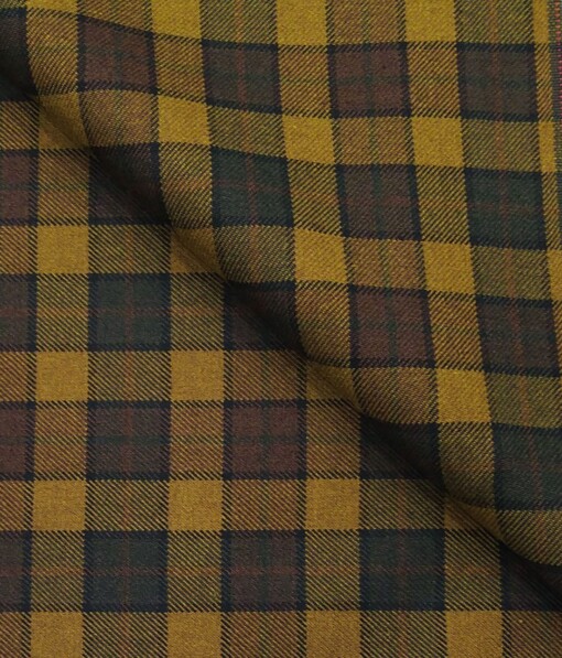 Absoluto Multicolor Checks Unstitched Thick Terry Rayon Blazer Fabric
