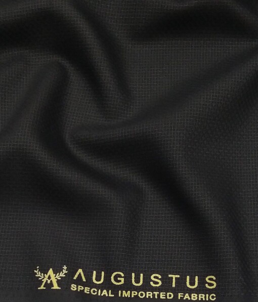 Augustus Black Structured Unstitched Terry Rayon Suiting Fabric