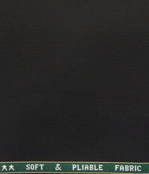 Raymond Black Polyester Viscose Strcutured Unstitched Suiting Fabric - 3.75 Meter