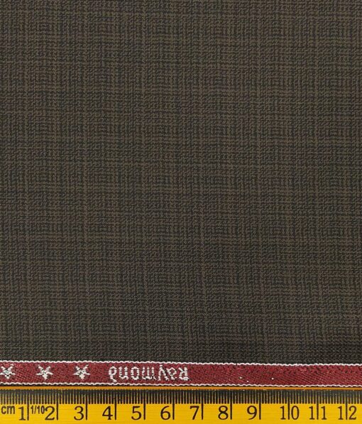 Raymond Coffee Brown Polyester Viscose Self Design Unstitched Suiting Fabric - 3.75 Meter