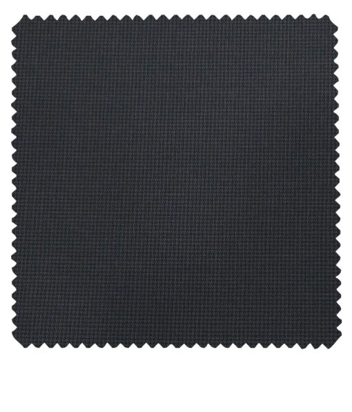 Raymond Dark Navy Blue Polyester Viscose Houndstooth Strcuture Unstitched Suiting Fabric - 3.75 Meter