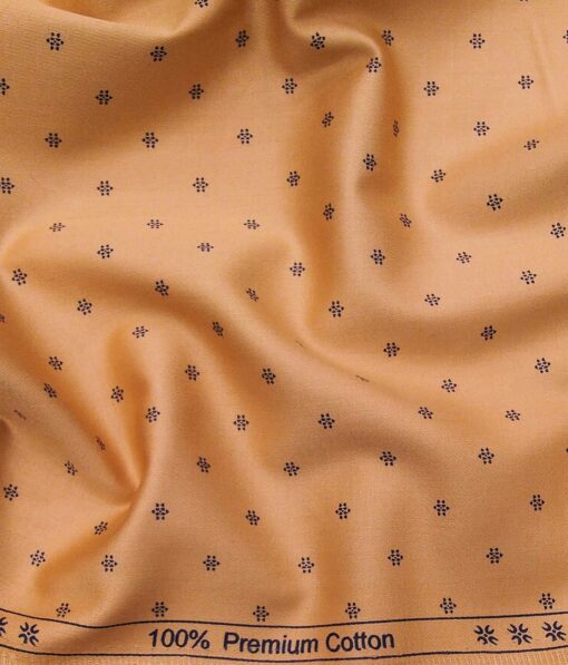 Arvind Men's 100% Premium Cotton Blue Print Shirt Fabric ( Sandstone Orange
