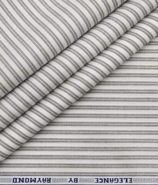 Raymond Men's 100% Premium Cotton Grey Unstitched Shirt Fabric (White