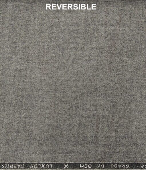 OCM Men's Beige Broad Checks 100% Pure Merino Wool Thick Tweed Reversible Unstitched Jacketing & Blazer Fabric (Light Beigeish Grey