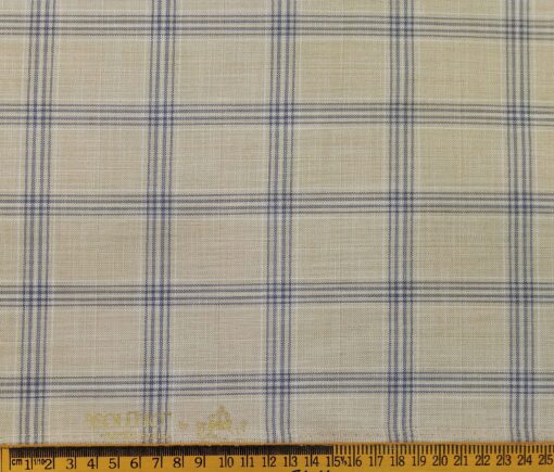 Absoluto Men's Terry Rayon Unstitched Broad Checks Suiting Fabric (Beige)