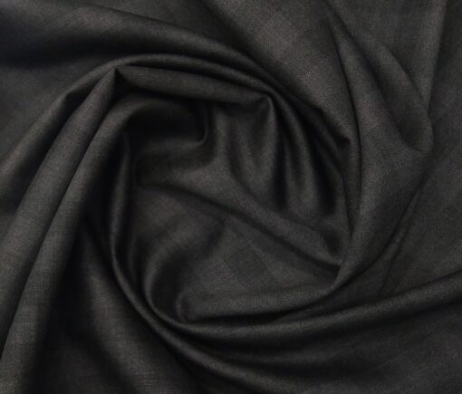 Raymond Men's Wool Super 120s Unstitched 3.25 Meter Self Checks Suiting Fabric (Dark Grey)