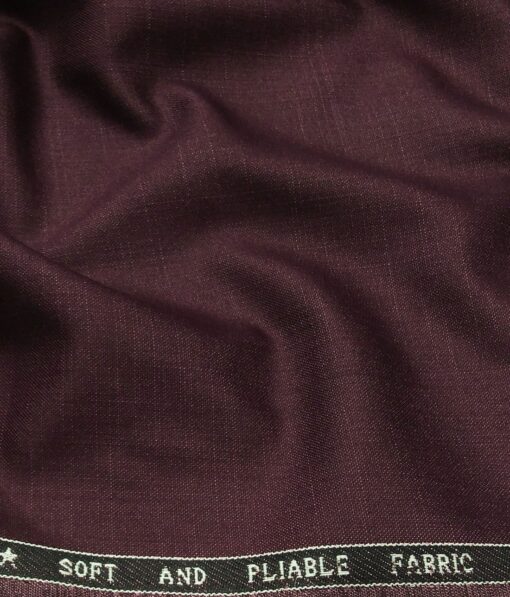 Raymond Men's Poly Viscose Unstitched Self Design Suiting Fabric (Plum Purple)
