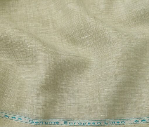 Linen Club Men's Linen 60 LEA Self Design Unstitched Shirting Fabric (SandDollar Beige)