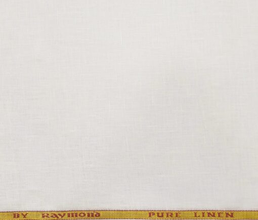 Raymond Men's Linen Solid 3.50 Meter Unstitched Shirting Fabric (White)