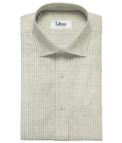 Raymond Men's Linen Checks Unstitched Shirt Fabric (Creamish White)