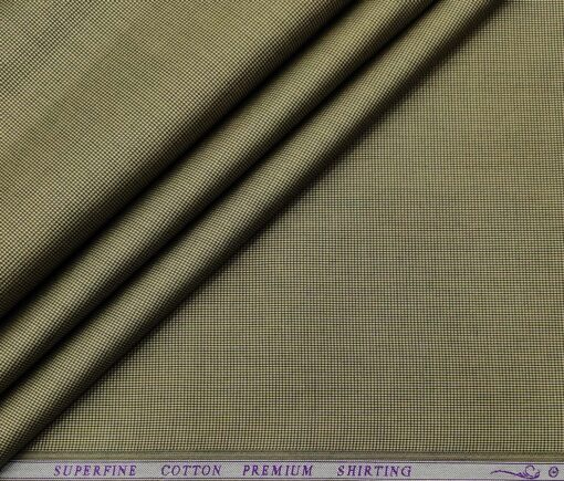 Solino Men's Cotton Structured 1.60 Meter Unstitched Shirt Fabric (Light Brown)