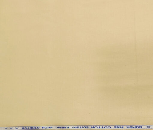 Raymond Men's Cotton Solids 1.30 Meter Unstitched Trouser Fabric (Egg Nog Beige)