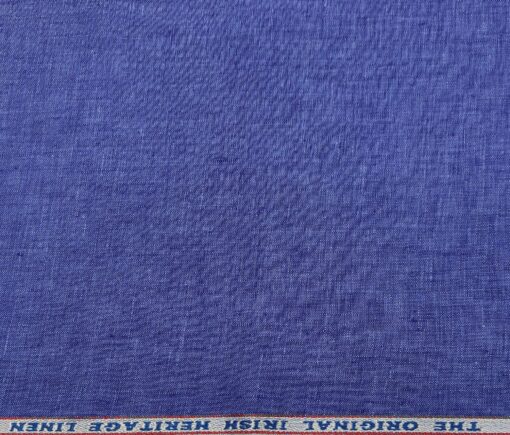 Burgoyne Men's Linen Solids Unstitched Shirting Fabric (Denim Blue)