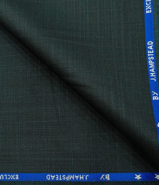 J.Hampstead Men's Polyester Viscose Self Design Unstitched Suiting Fabric (Dark Sea Green)
