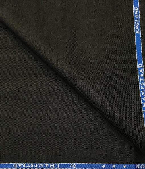 J.Hampstead Men's Wool Solids  Super 100's Unstitched Trouser Fabric (Blackish Brown