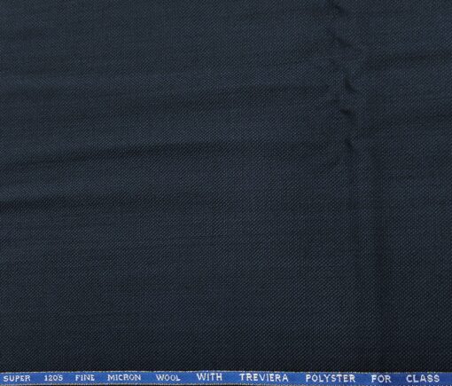 J.Hampstead Men's Wool Structured  Super 120's Unstitched Trouser Fabric (Dark Royal Blue
