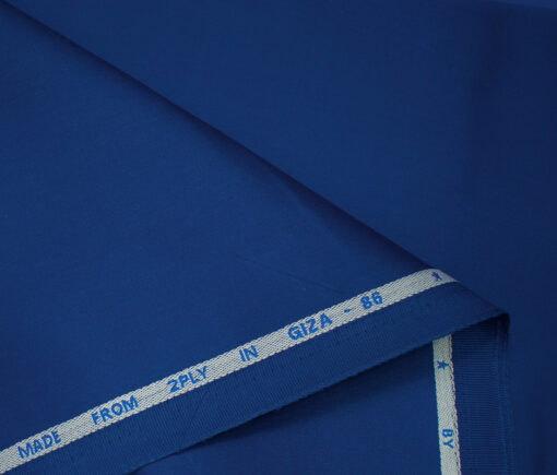 J.Hampstead Men's Cotton Solids  Unstitched Trouser Fabric (Royal Blue)