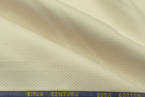 Birla Century Men's Cotton Solids 2.25 Meter Unstitched Shirting Fabric (Cream )