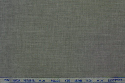 Tessitura Monti Men's Giza Cotton Self Design 2.25 Meter Unstitched Shirting Fabric (Grey)