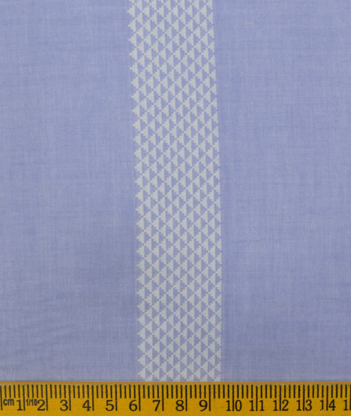 Nemesis Men's Giza Cotton Striped 2.25 Meter Unstitched Shirting Fabric (Blue)