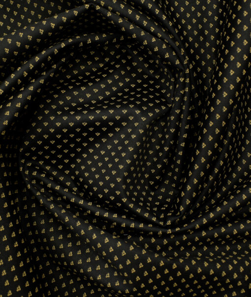 Nemesis Men's Premium Cotton Printed 2.25 Meter Unstitched Shirting Fabric (Black)