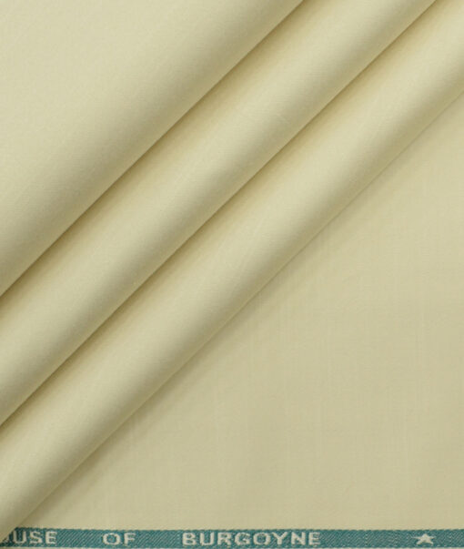 Burgoyne Men's Cotton Solids 1.50 Meter Unstitched Trouser Fabric (Cream)