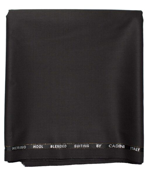 Cadini Men's  Wool Solids Super 90's 1.30 Meter Unstitched Trouser Fabric (Dark Chocolate Brown)