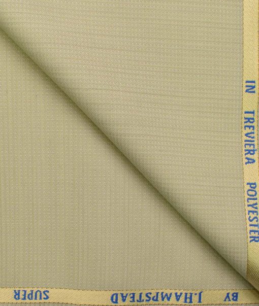 J.Hampstead Men's Wool Structured Super 100's 1.30 Meter Unstitched Trouser Fabric (Beige)