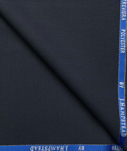 J.Hampstead Men's Wool Solids  1.30 Meter Unstitched Trouser Fabric (Dark Navy Blue)
