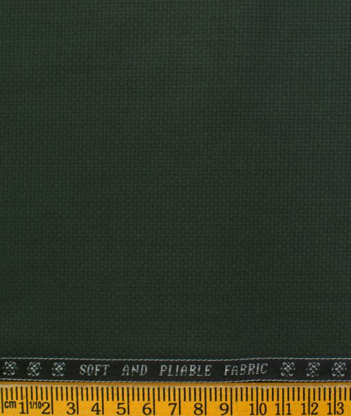 Raymond Men's Polyester Viscose Solids  Unstitched Suiting Fabric (Pine Green)