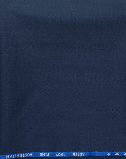 J.Hampstead Men's 60% Wool Solids Super 120's1.30 Meter Unstitched Trouser Fabric (Dark Royal Blue)