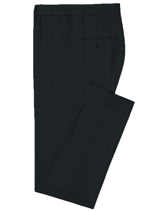 Spaadaa Men's High Twisted Terry Rayon Checks 3.75 Meter Unstitched Suiting Fabric (Blackish Grey)