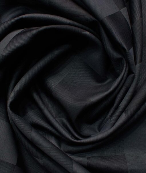 Soktas Men's Egyptian Cotton Self Design 2.25 Meter Unstitched Shirting Fabric (Dark Grey)