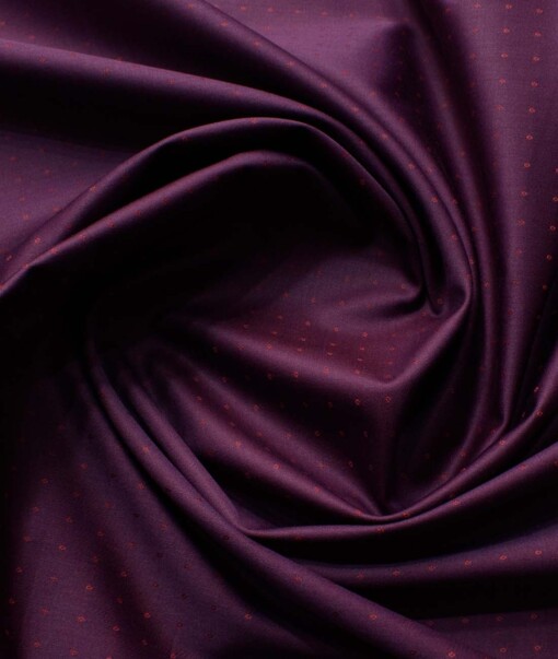 Birla Century Men's Pure Cotton Self Design 2.25 Meter Unstitched Shirting Fabric (Dark Wine)