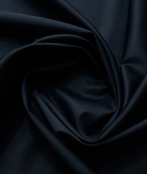 Birla Century Men's 70's Giza Cotton Solids 2.25 Meter Unstitched Shirting Fabric (Dark Navy Blue)