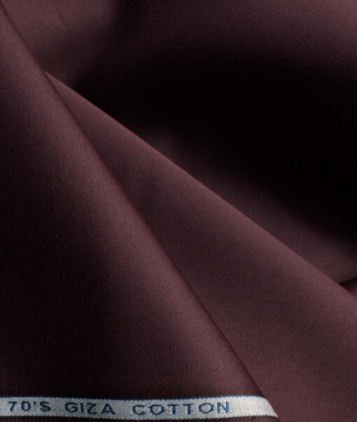 Birla Century Men's 70's Giza Cotton Solids 2.25 Meter Unstitched Shirting Fabric (Dark Wine)