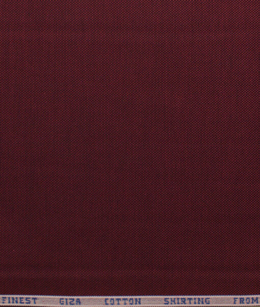 Burgoyne Men's Giza Cotton Solids 2.25 Meter Unstitched Shirting Fabric (Wine)