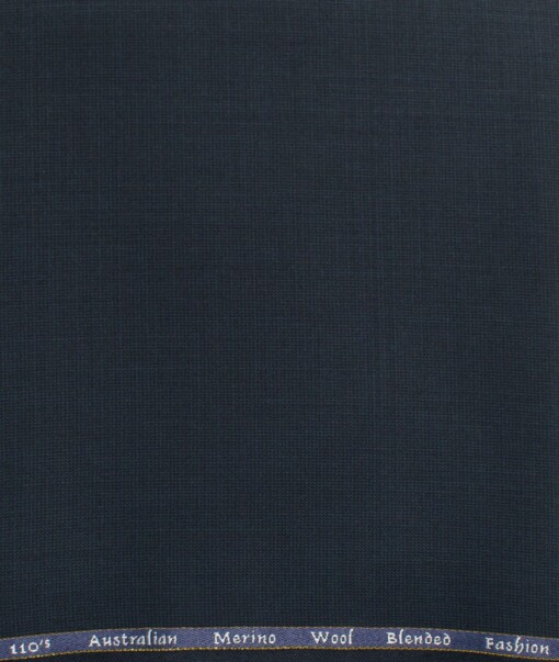 Cadini Men's 20% Wool Super 110's Structured  Unstitched Trouser Fabric (Dark Blue)
