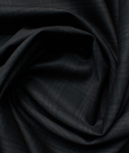 Cavalero Men's 60% Wool Super 130's Checks  Unstitched Suiting Fabric (Blackish Grey)