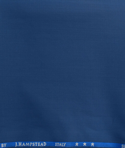 J.Hampstead Men's 60% Wool Super 120's Solids  Unstitched Trouser Fabric (Aegean Blue)