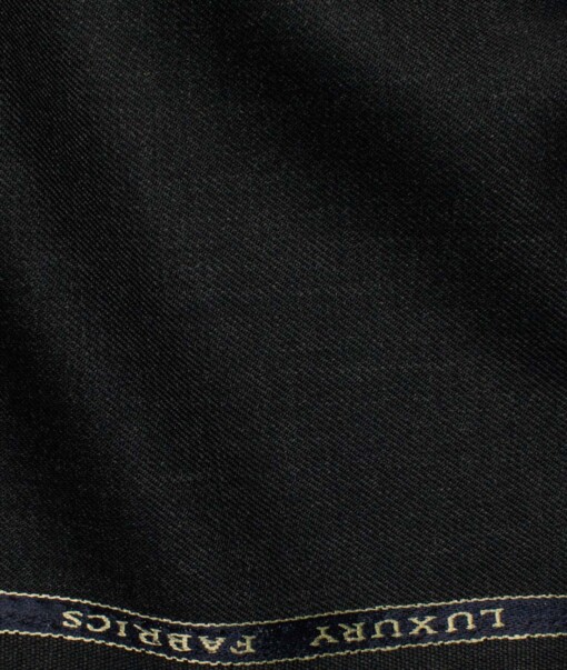 OCM Men's 45% Wool  Self Design  Unstitched Suiting Fabric (Blackish Worsted Grey)
